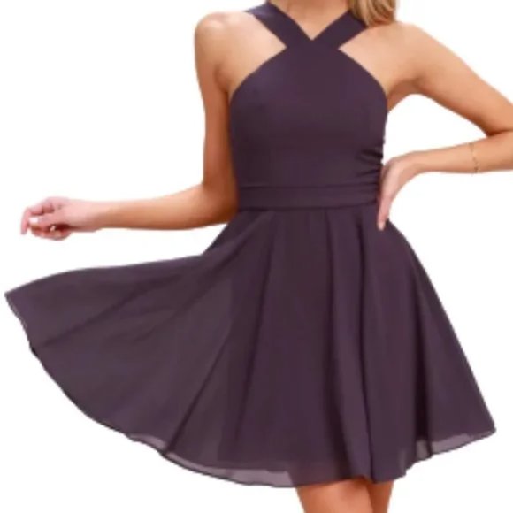 Lulus Dresses & Skirts - Lulu's Forevermore Dusty Purple Skater Dress Size XL